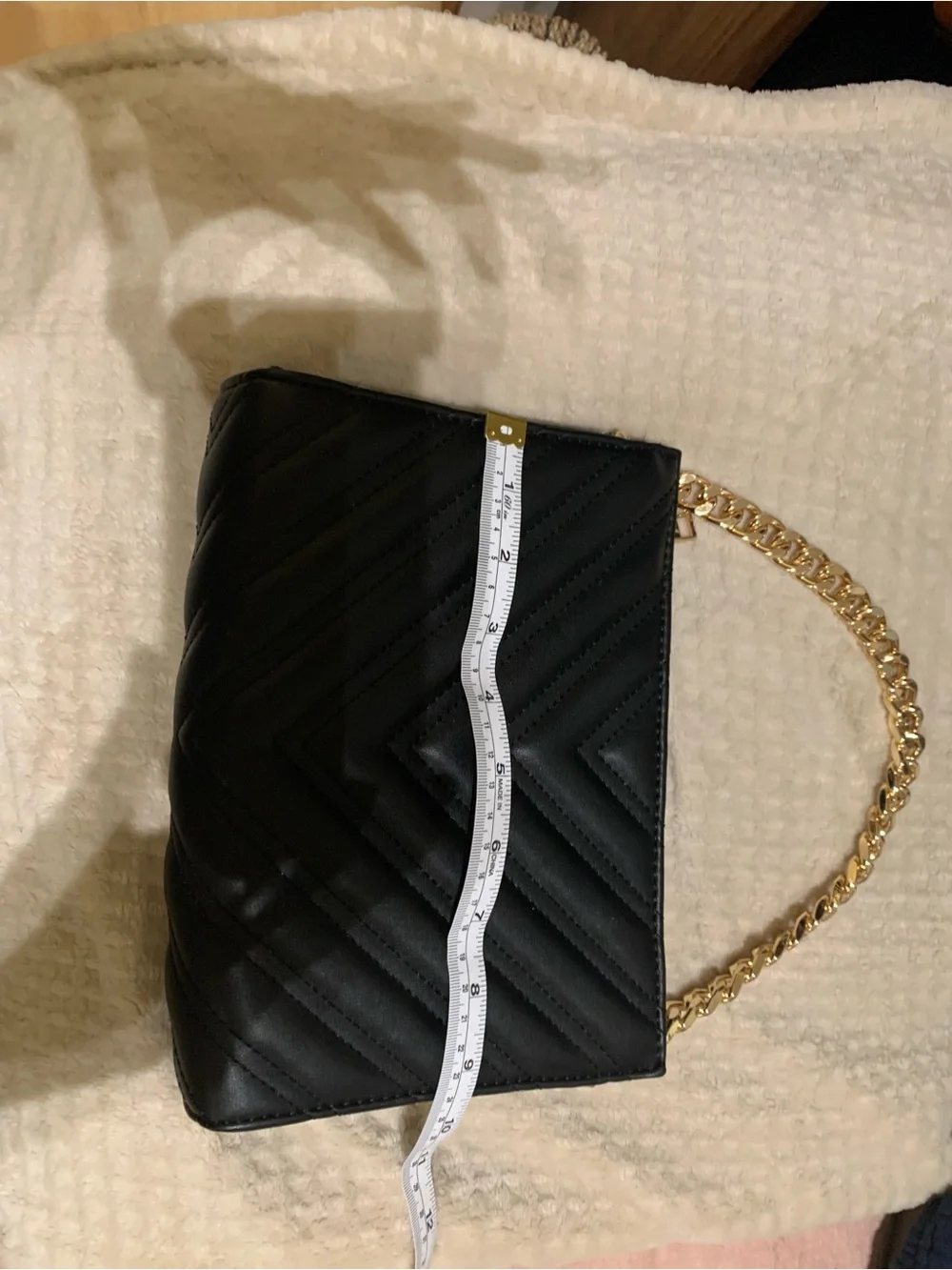 Black Quilted Chain-Handle Shoulder Bag
